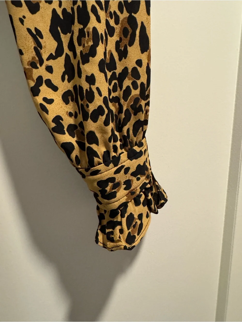 J. Crew Long Sleeve Leopard Wrap Dress in Camel and Black